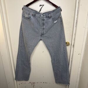 Levi's 501 Light Gray Straight Jeans